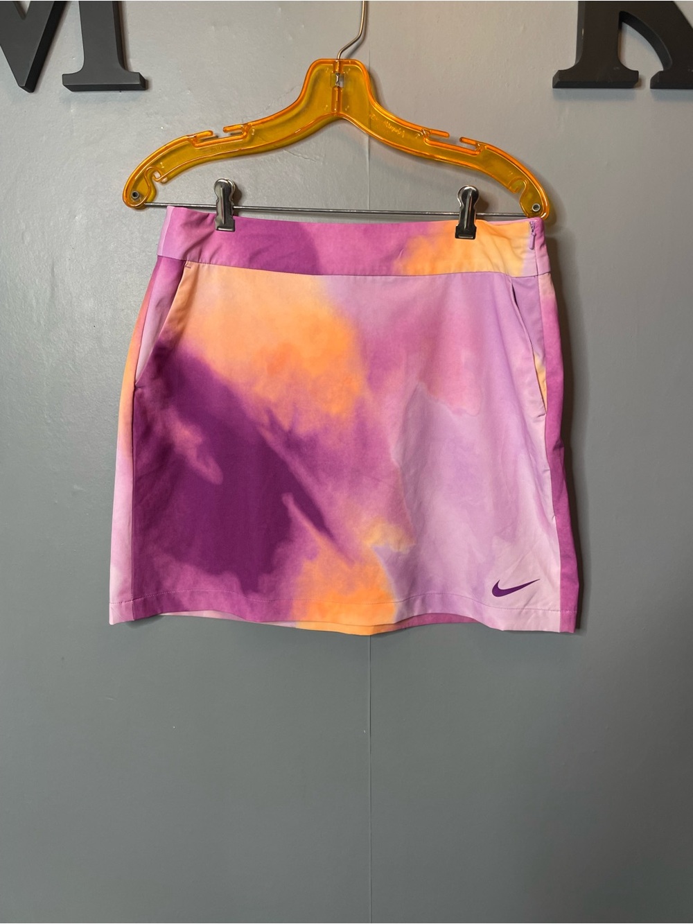 Nike Golf Tour Performance Dri-FIT Skirt purple orange Tie-Dye Size 8